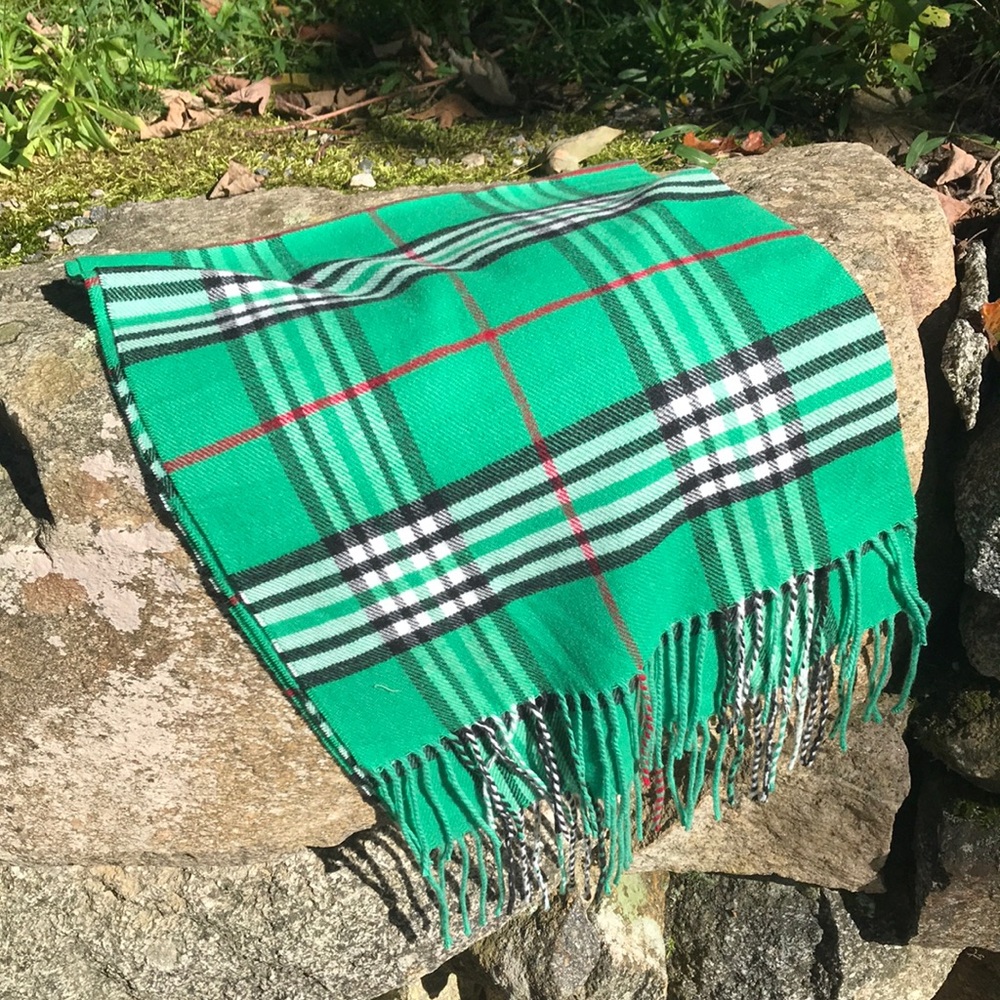 Cashmere feel plaid scarf